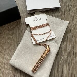 Komuso Shift Pendant Necklace Rose Gold Color Stress Release